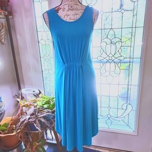 Sahalie Turquoise Cool Sleeveless Hi-Lo Dress M